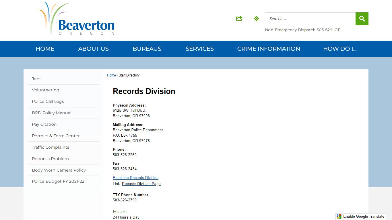 Staff Directory • Beaverton Police Department, OR • CivicEngage